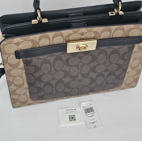 NWT Coach Lane Carryall In Block Signature Coated Canvas C8596 - Picture 3 of 16